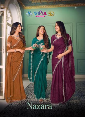 VIPUL NAZARA 78552 TO 78557 DESIGNER CHIFFON SAREE WHOLESALER IN INDIA